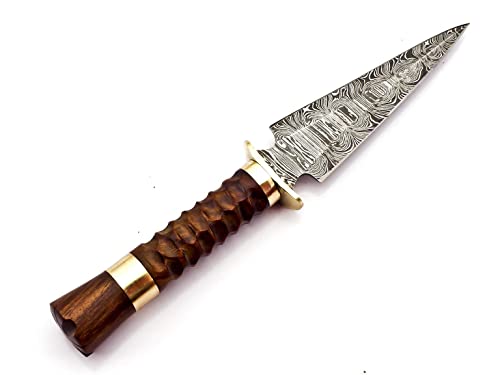 Handmade Damascus Steel Skinner knife SK-2020 Beautiful Designed Rose wood & Brass Handle