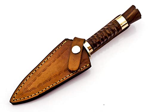 Handmade Damascus Steel Skinner knife SK-2020 Beautiful Designed Rose wood & Brass Handle