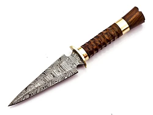 Handmade Damascus Steel Skinner knife SK-2020 Beautiful Designed Rose wood & Brass Handle