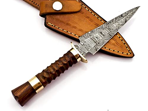 Handmade Damascus Steel Skinner knife SK-2020 Beautiful Designed Rose wood & Brass Handle