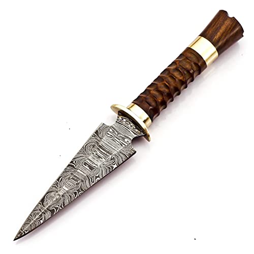 Handmade Damascus Steel Skinner knife SK-2020 Beautiful Designed Rose wood & Brass Handle