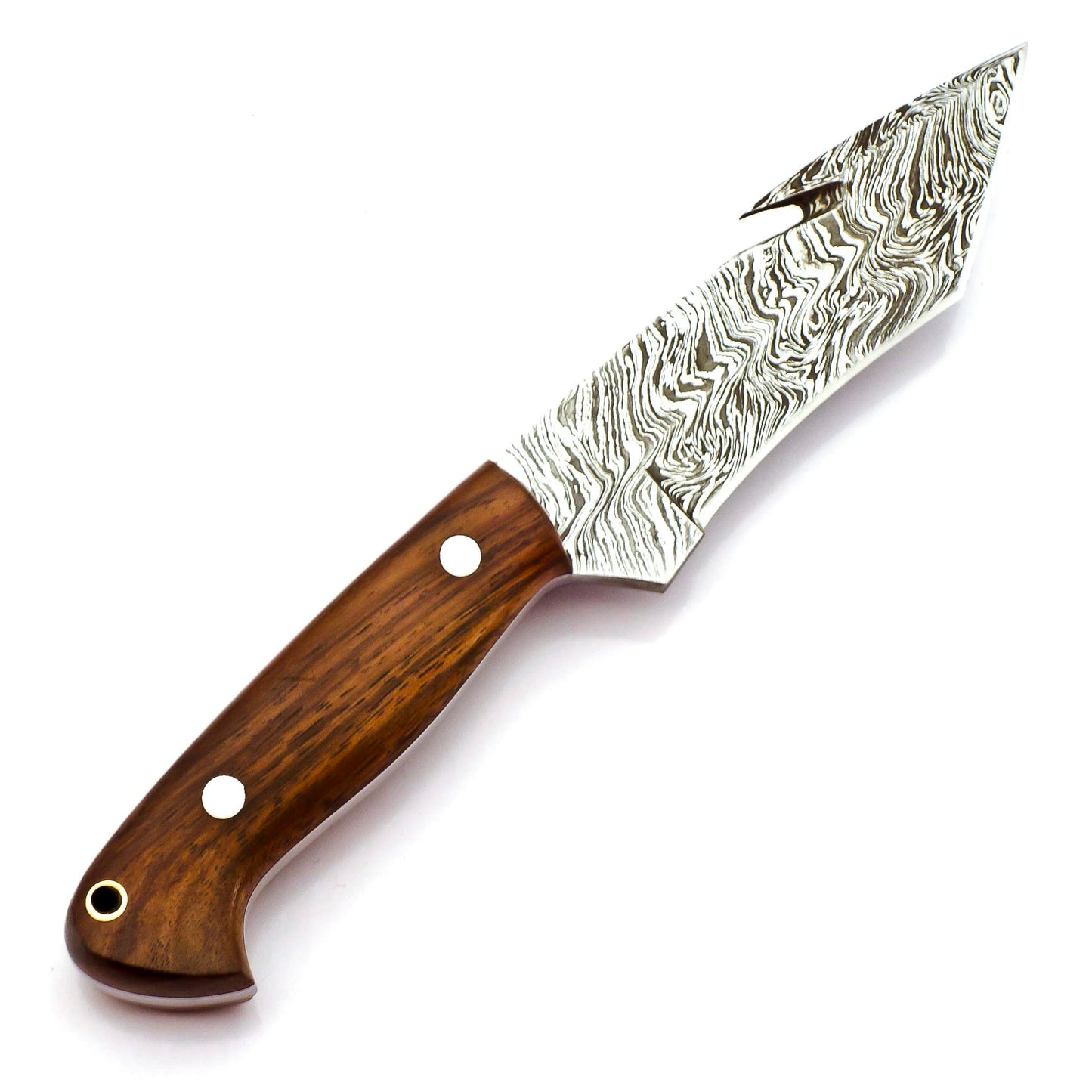 SK-2030 Handmade 09.00 Inches Damascus Steel full tang Skinner Knife - Rose Wood Handle.