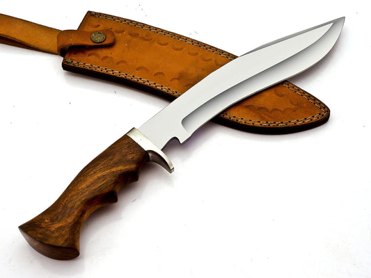 Handmade D2 Stainless Steel 15 Inches Kukri Knife HK-779 -Beautiful Rose Wood Handle